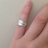 Sterling silver cross cut Spinner worry ring