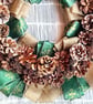 Cone and Ribbon Christmas Wreath in Green and Gold - Image 6