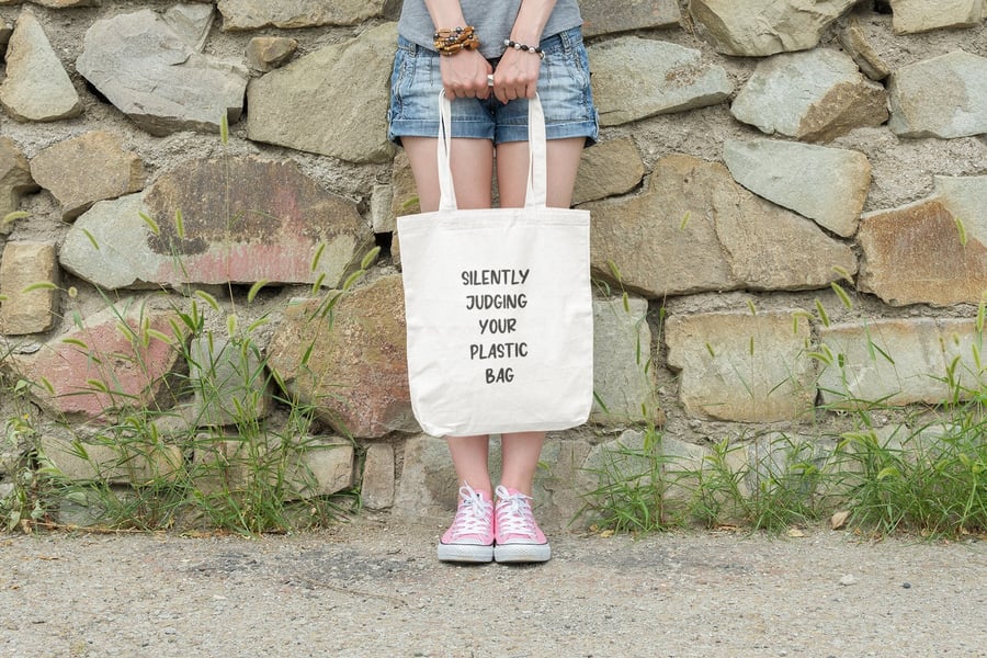 no plastic bags Tote bag - Eco less plastic