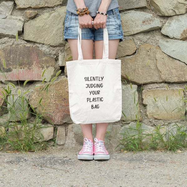 no plastic bags Tote bag - Eco less plastic