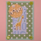 giraffe themed baby card