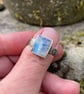 Moonstone oxidised silver and 18ct gold ring U.K. size U - Image 5