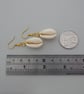 Gold plated cowrie shell earrings for pierced ears. Ref: 443 - Image 2