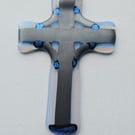 Fused Glass - Medium cross - Hanging decoration