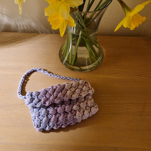 Handmade crocheted clutch bag-purse