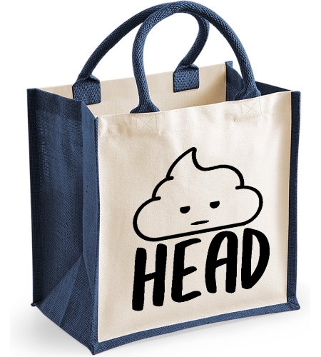 Sht Head ( poo Head) -  Midi Jute Bag 
