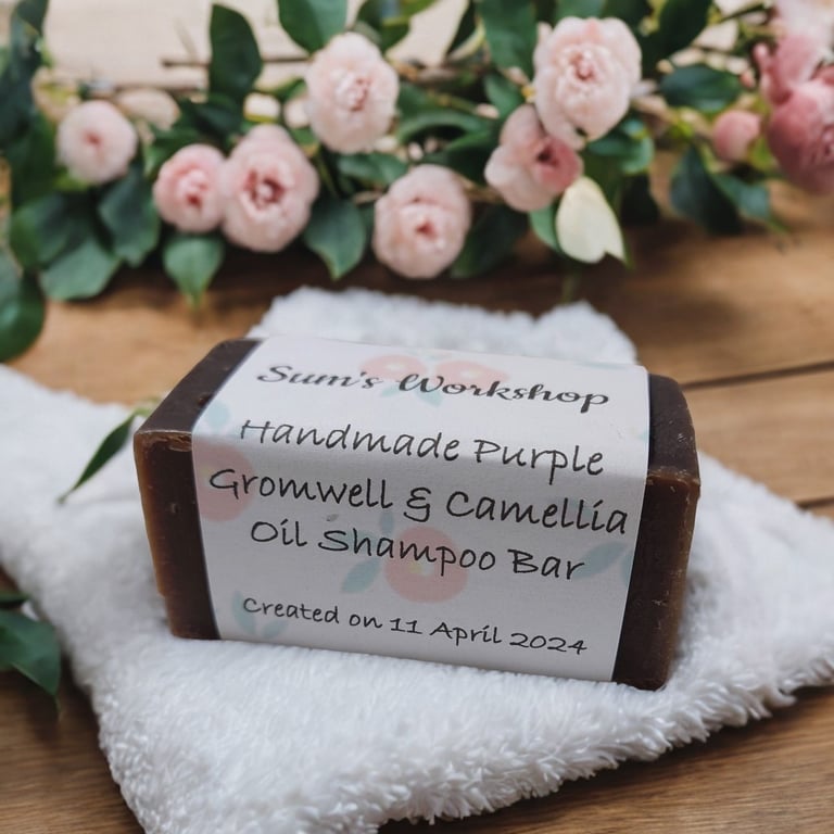 Handmade Purple Gromwell & Camellia Oil Shampoo Bar