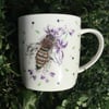 Bee and Lavender bone China mug