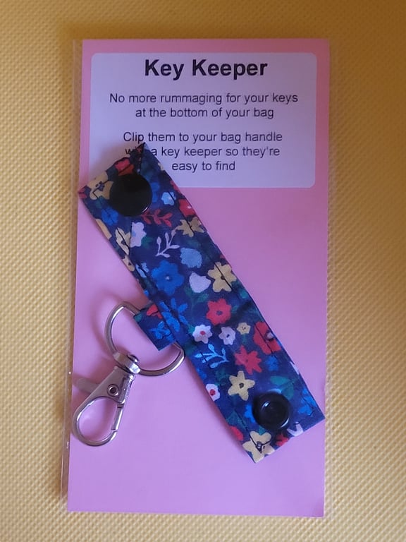 Key Keeper - Bright florals on navy
