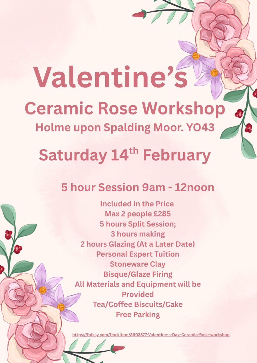 Valentine's Day Ceramic Rose Morning Workshop
