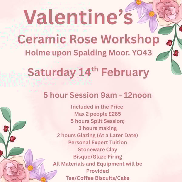 Valentine's Day Ceramic Rose Morning Workshop
