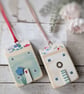 Set of 2 Wooden Floral House Hanging Decorations