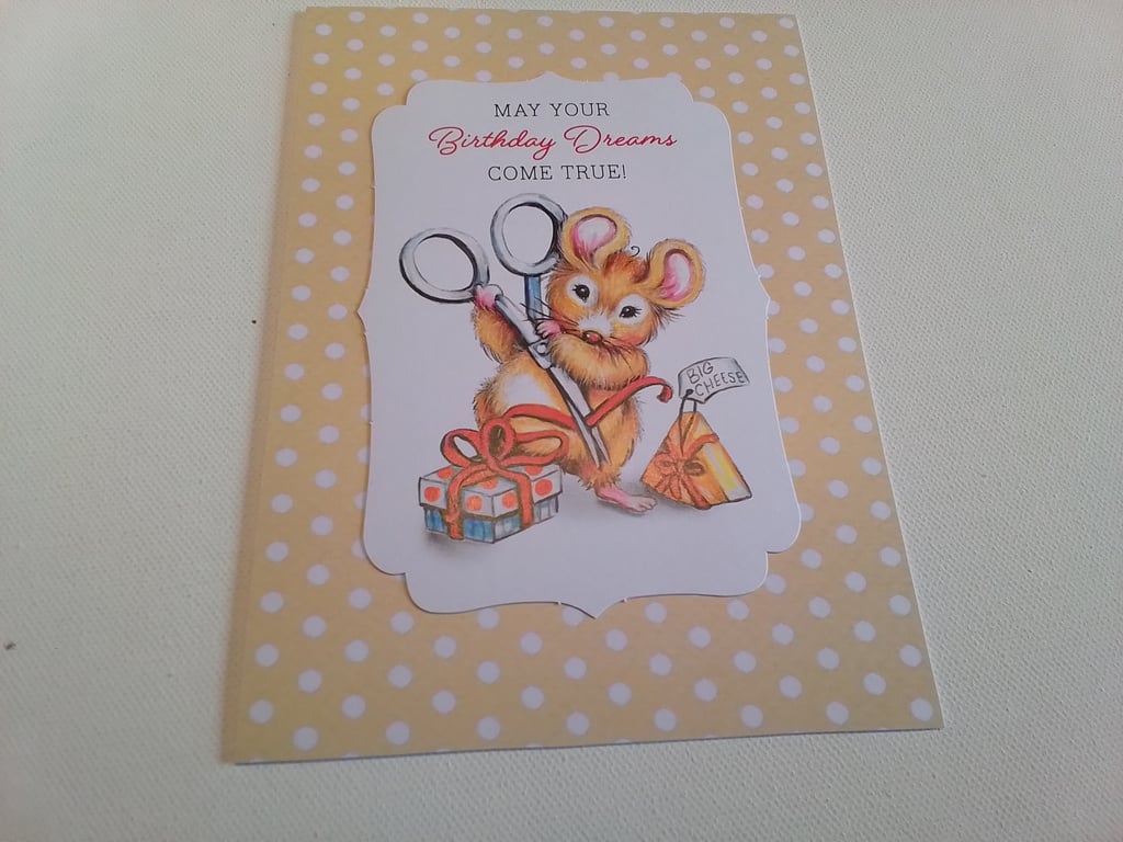 Birthday card. Card for crafter. Sewing theme card. Handmade card. Ref 107