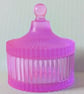 Small Fluted Pink Coloured Resin Jar