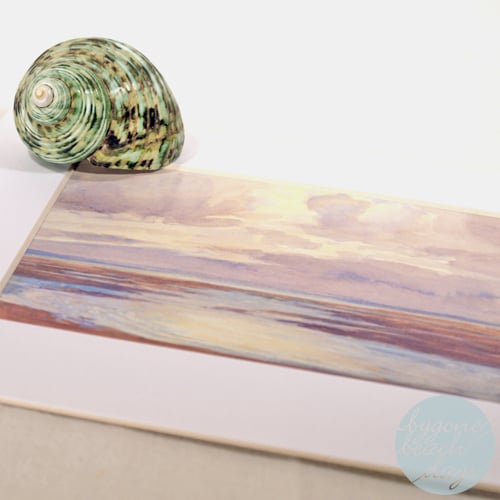 EVENING Mounted Picture BYGONE BEACH DAYS - Vintage