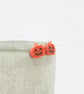 Titanium ear wire Orange glitter Pumpkin stud earrings - Hypoallergenic  - Image 4