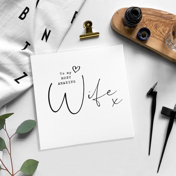 WIFE birthday card blank card