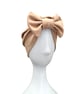 Beige Retro Style Turban Hat, Jersey Bow Turban for Women for Hair Loss
