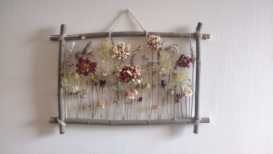 Dried flower wall hanging