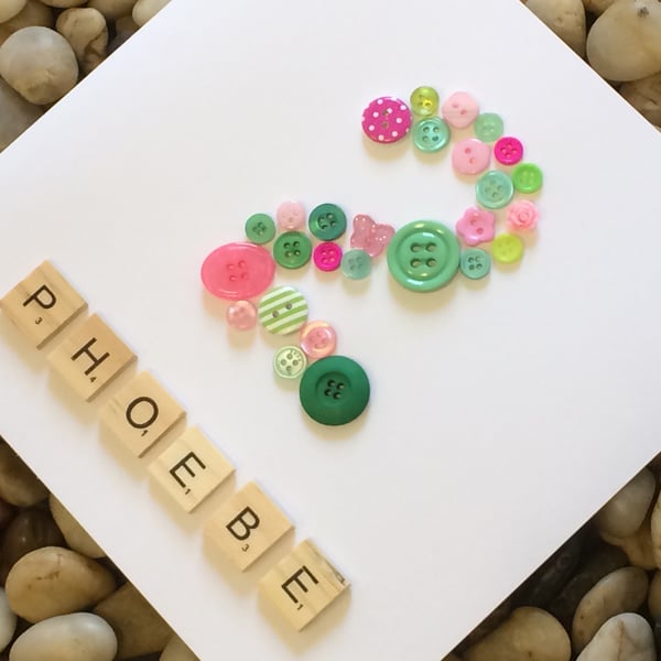 Personalised 2nd Birthday Card, Handmade 2nd Birthday Card, 1st, 3rd, 4th, 5th