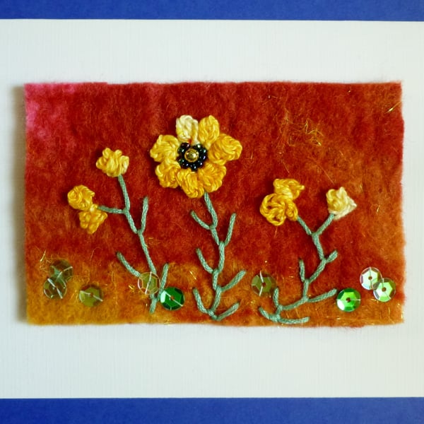card with orange poppies