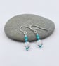 Crystal Bead Drop Earrings with Turquoise Mix Seed Beads