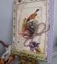 Vintage-style pretty bird card - Bird greeting card 