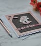 New Baby Girl Card Teddy Bear Rocking Horse Glitter 3D Luxury Handmade - Image 2