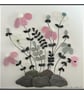 Handmade Pink & White Sea Glass Floral Picture - Framed 8x8 Coastal Art