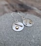 Sterling Silver Disc Earrings with 9ct Gold - JBJ1034 - Image 4