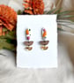 Tiered Geometric Half Moon Autumn Earrings