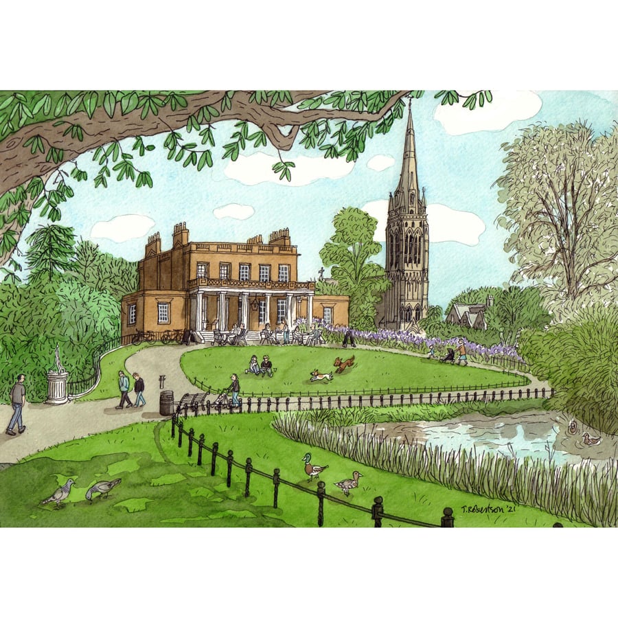 Clissold Park and St Mary's A4 and A5 sizes