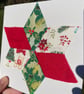 Fabric Patchwork star Christmas card, Textile card, recycled card - Image 5