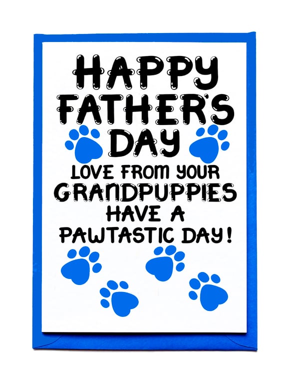 Fathers Day Card From Dogs For Grandad, Grandpuppies Father's Day Card, For Him