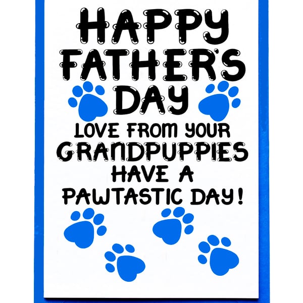 Fathers Day Card From Dogs For Grandad, Grandpuppies Father's Day Card, For Him