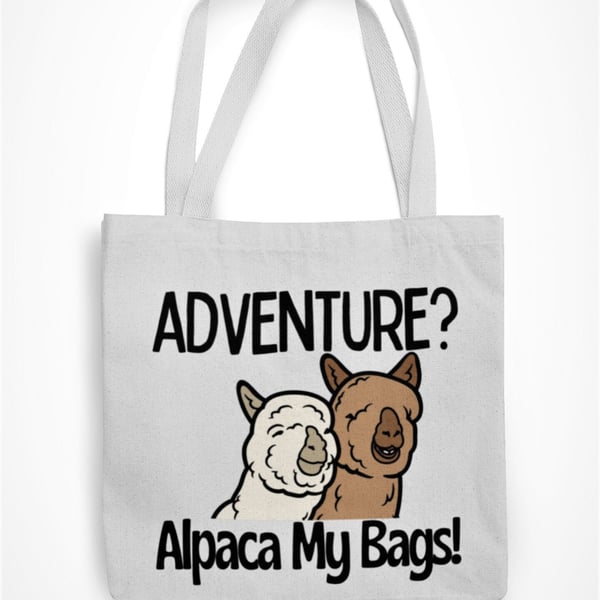 Adventure? Alpaca My Bags Tote Bag Novelty Alpaca Farm Animal Eco Friendly 