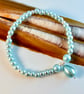 Pale Aqua Glass Pearl Bracelet - Handmade In Devon - Image 8