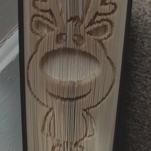 Cute Reindeer CUT & FOLD Book Folding Pattern - EMAILED PDF PATTERN