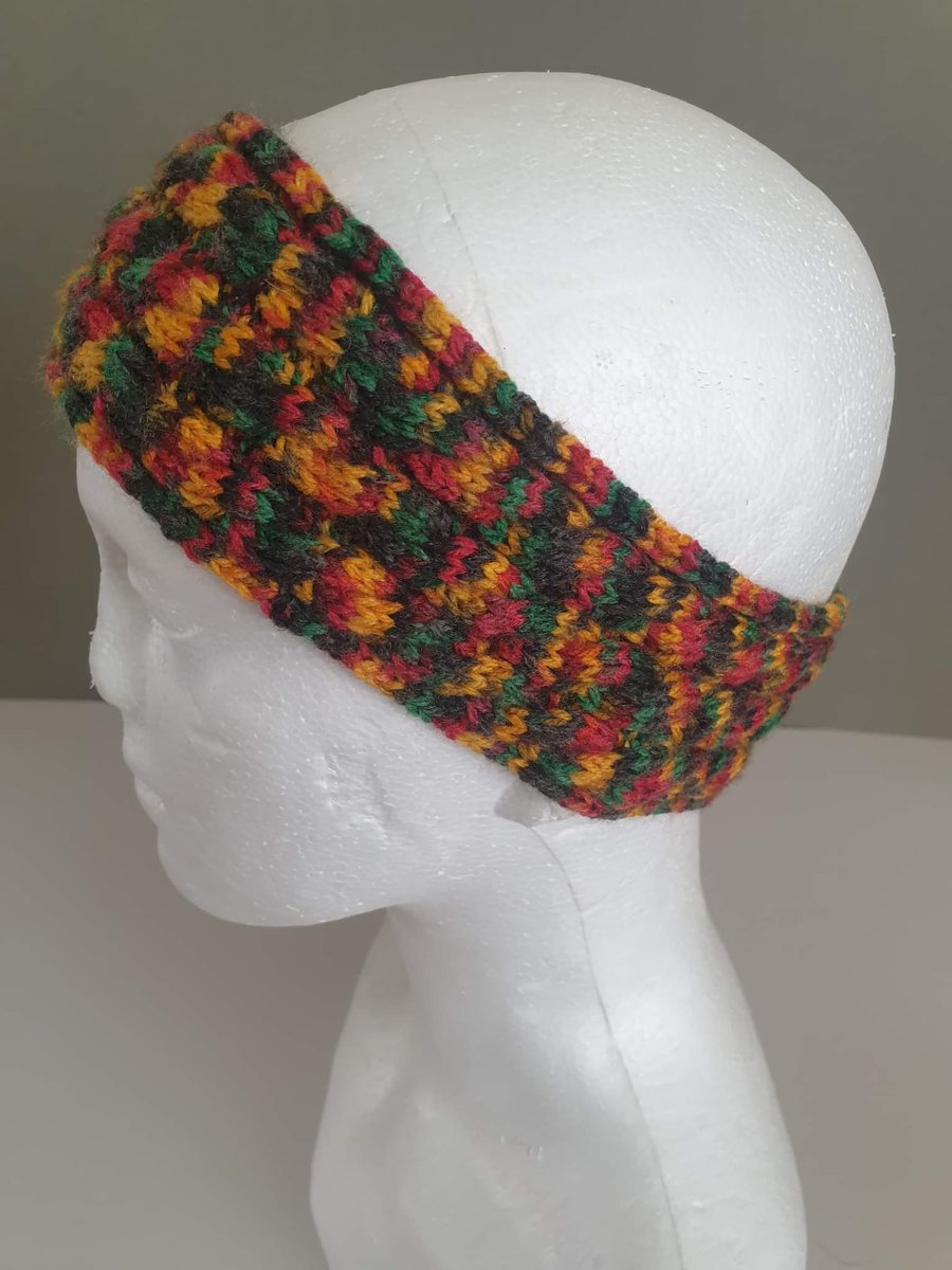 Cable Knitted Headband Ear Warmer Multicoloured