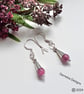 Designer Dainty African Ruby Handmade Sterling Silver Earrings  - Image 6
