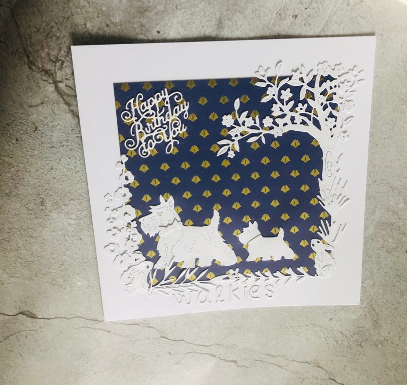 Westie birthday card, card for westie lovers, love westies, special westie birth