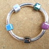 Ceramic curve and cube bracelet