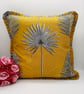  Vibrant Yellow botanical pleated cushion cover.   - Image 9