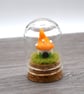 small glass yellow toadstool fairy house keepsake