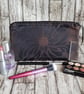 Brown Floral Zipper Pouch - Multi Use Zipped Organiser - Image 2