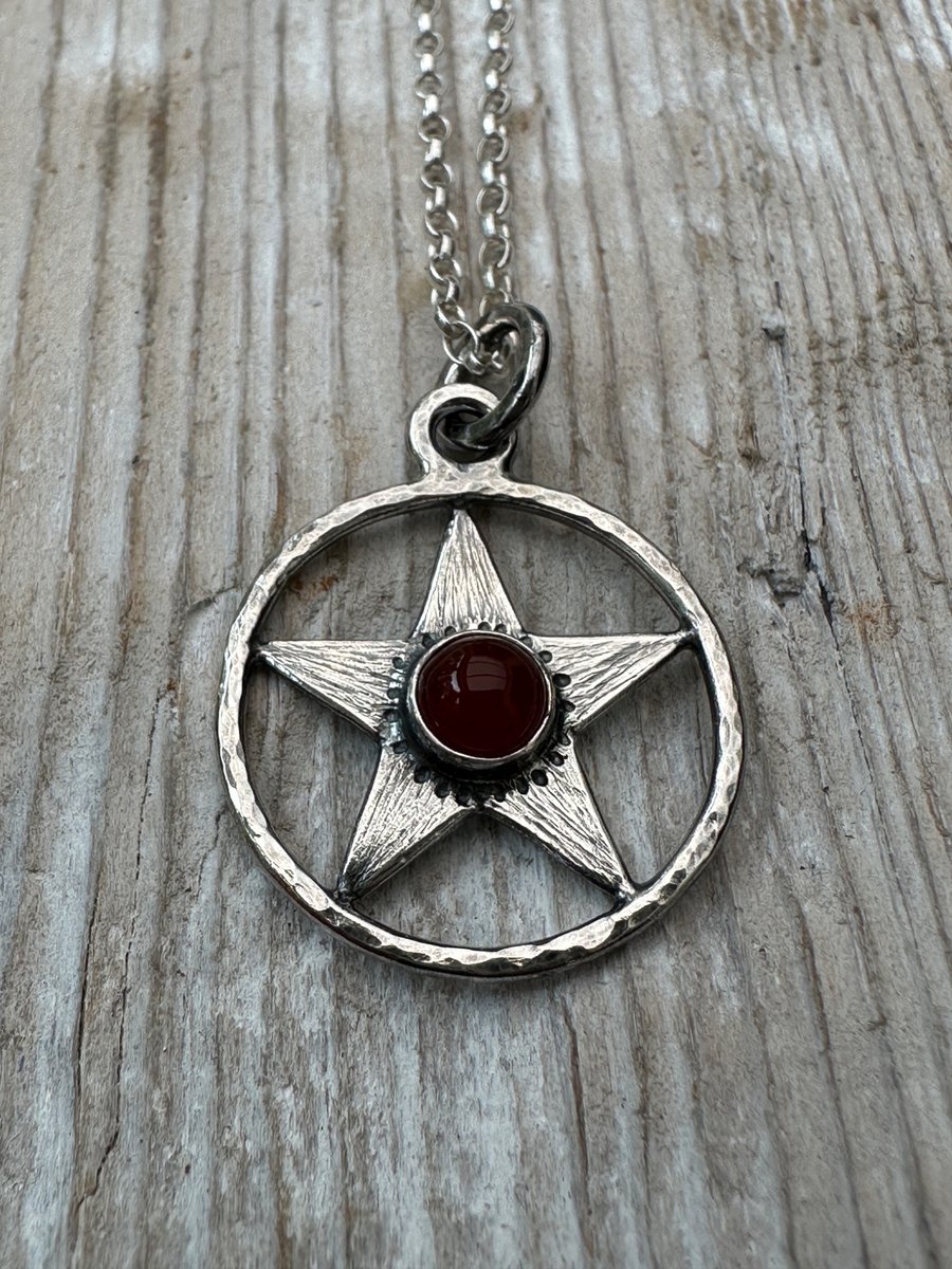 Pentagram Pendant with Carnelian
