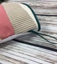 Handmade Christmas Stocking- patchwork punch hook! Cream, green and pink colour  - Image 2