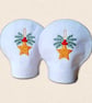 Christmas Star Tealight Covers - Embroidered Festive Decor - Image 1