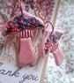 CLEARANCE! polymer clay earrings handmade- reduced-peach floral purple mushroom