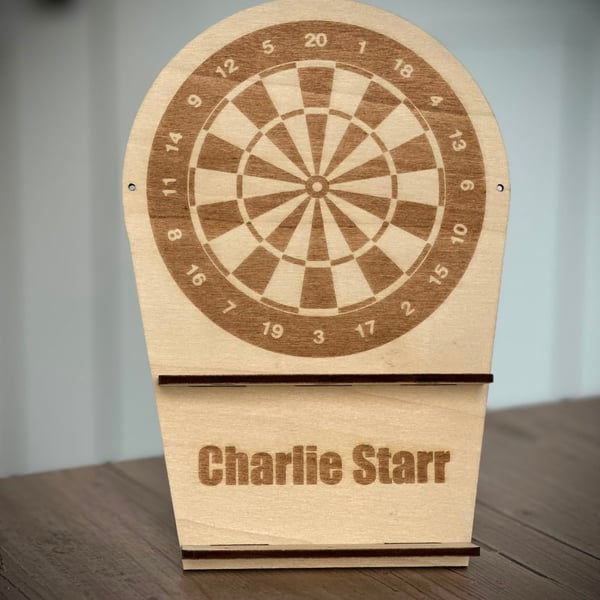 Personalised Wooden Darts Holder